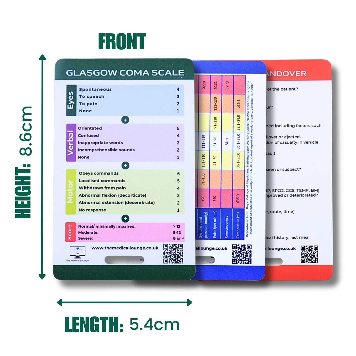Patient Assessment Card Bundle | NEWS2, GCS (Adult and Paediatric) and ATMIST Handover | Lanyard Cards for Paramedics, Nurses & Students