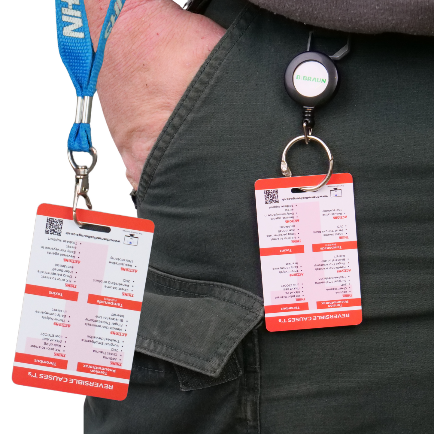 Reversible Causes in Cardiac Arrest Card | 4 H's and T's | Lanyard Badge Card for Paramedics, Nurses, Emergency Clinicians and Doctors