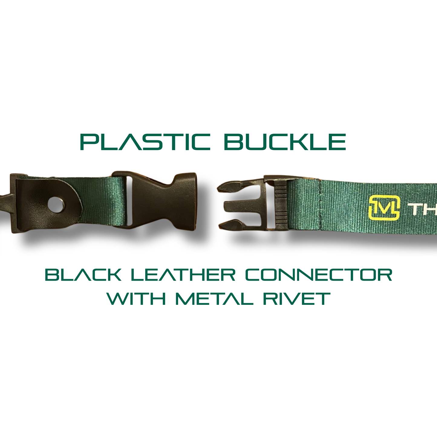 Dark Green Branded Lanyard – Polyester ID Badge Holder, Keychain Strap, Breakaway Safety Clip, Work & Study Accessory
