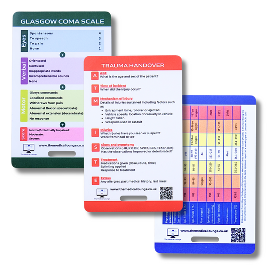 Patient Assessment Card Bundle | NEWS2, GCS (Adult and Paediatric) and ATMIST Handover | Lanyard Cards for Paramedics, Nurses & Students