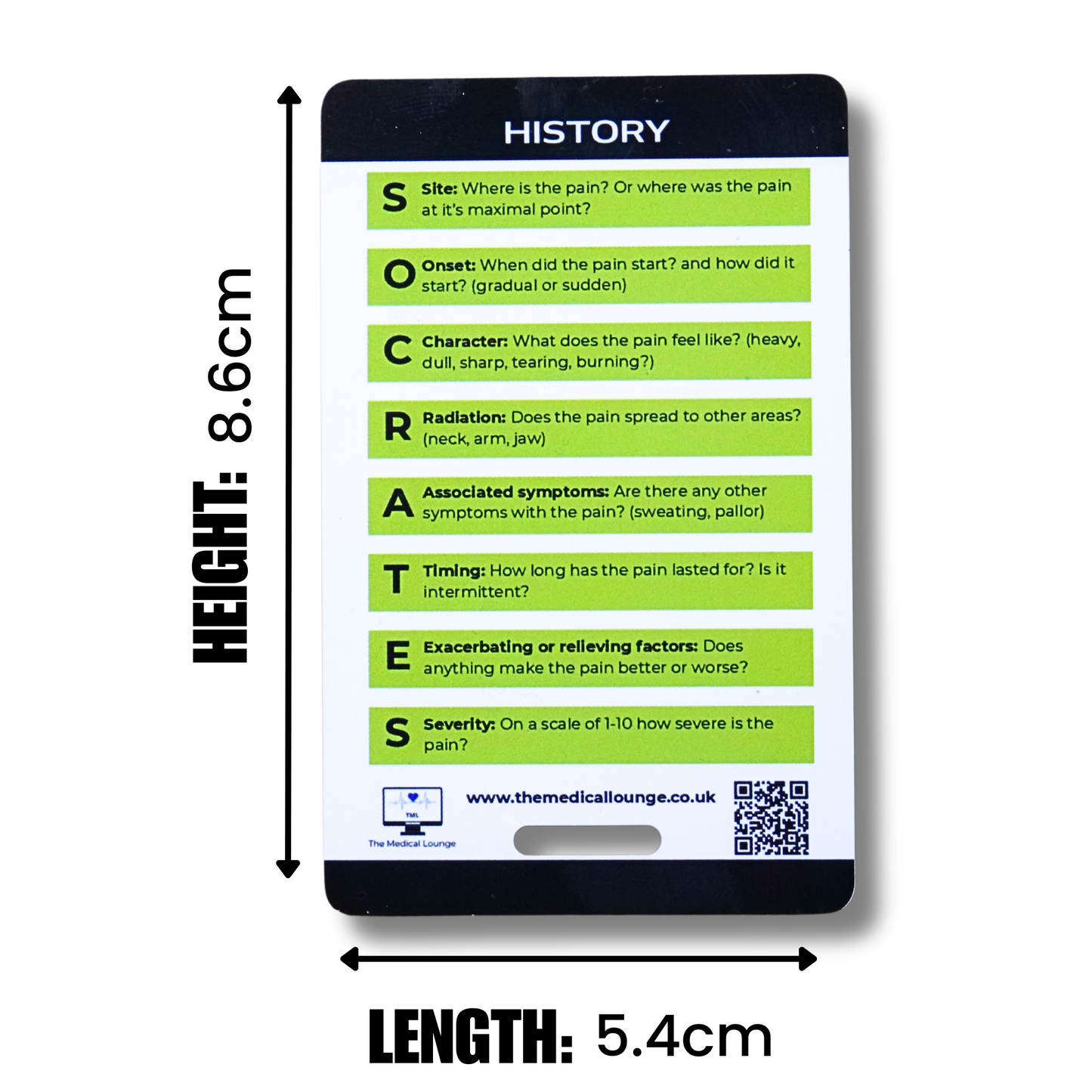 STEMI Criteria & Chest Pain History Card | SOCRATES Mnemonic and ECG Lead Guide | Lanyard Reference for Paramedics, emt's and Nurses