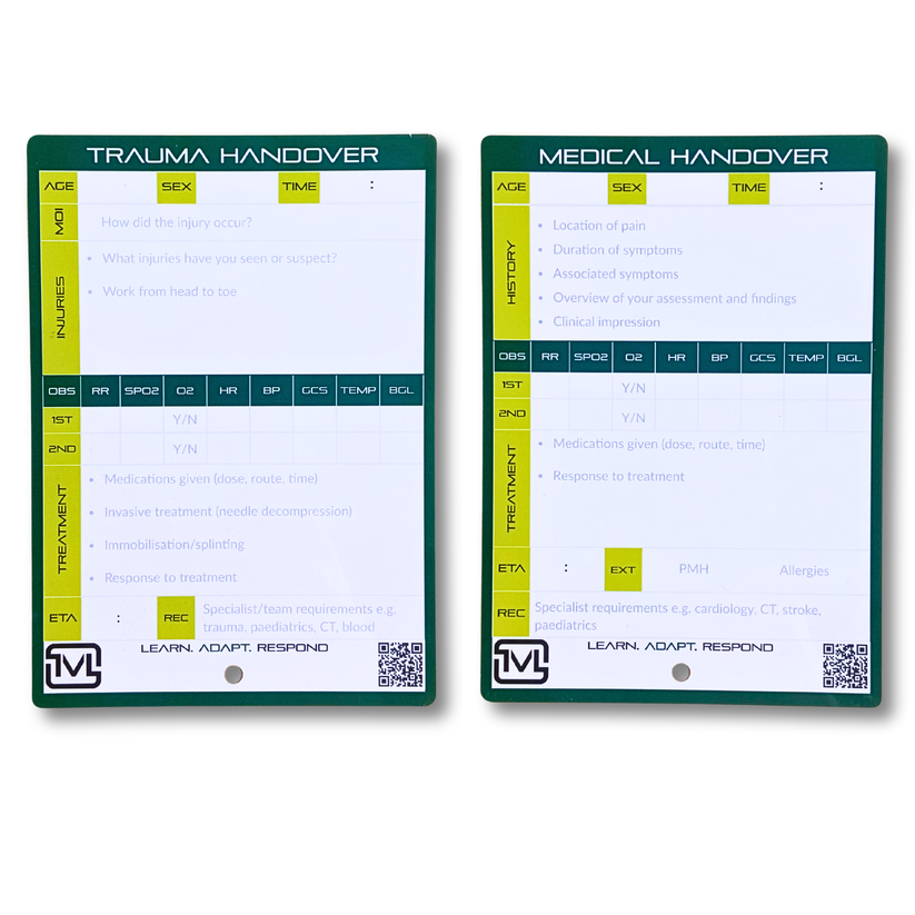 A6 ATMIST Handover Pocket Slate – Reusable Dry Wipe Pre-Hospital Repor ...