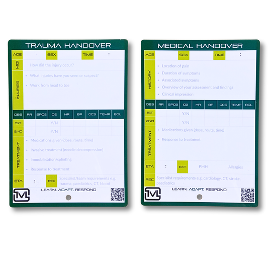 A6 ATMIST Handover Pocket Slate – Reusable Dry Wipe Pre-Hospital Report Sheet for Paramedic, EMS & Student Training