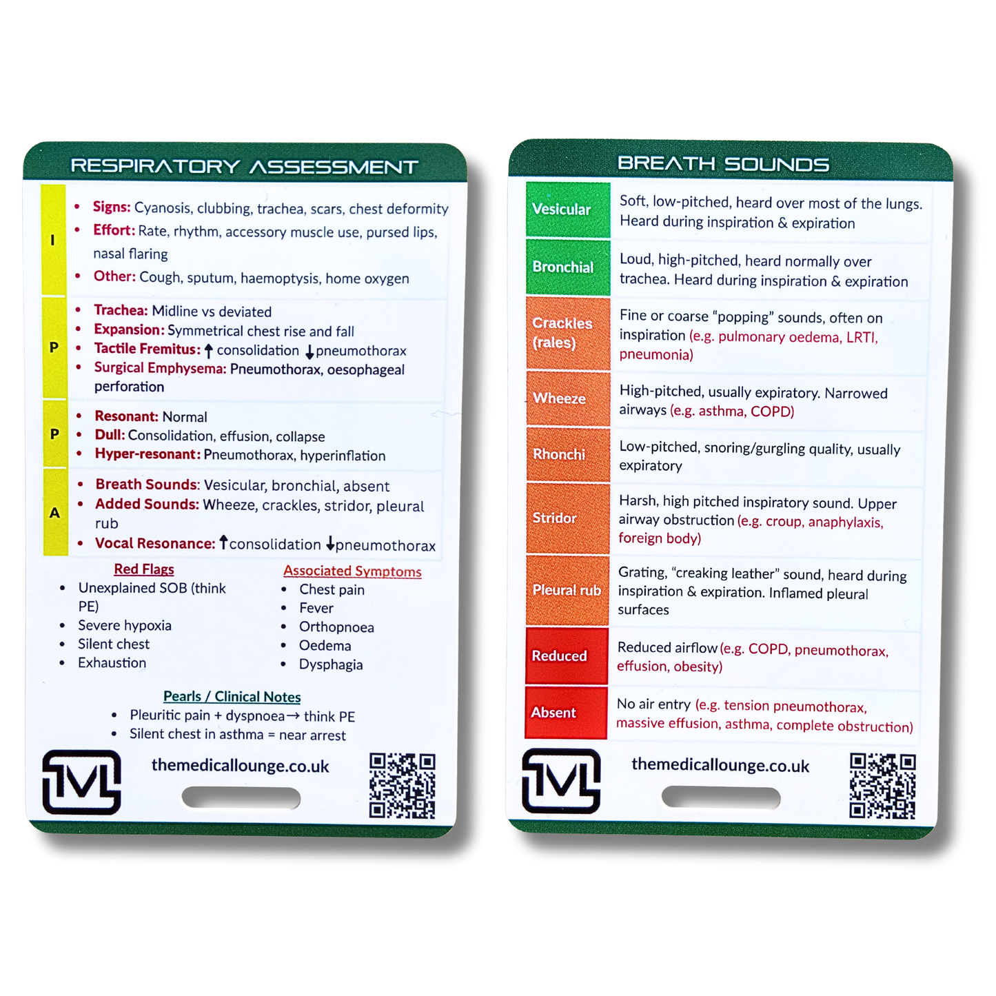Respiratory Assessment – Clinical Examination Reference Card