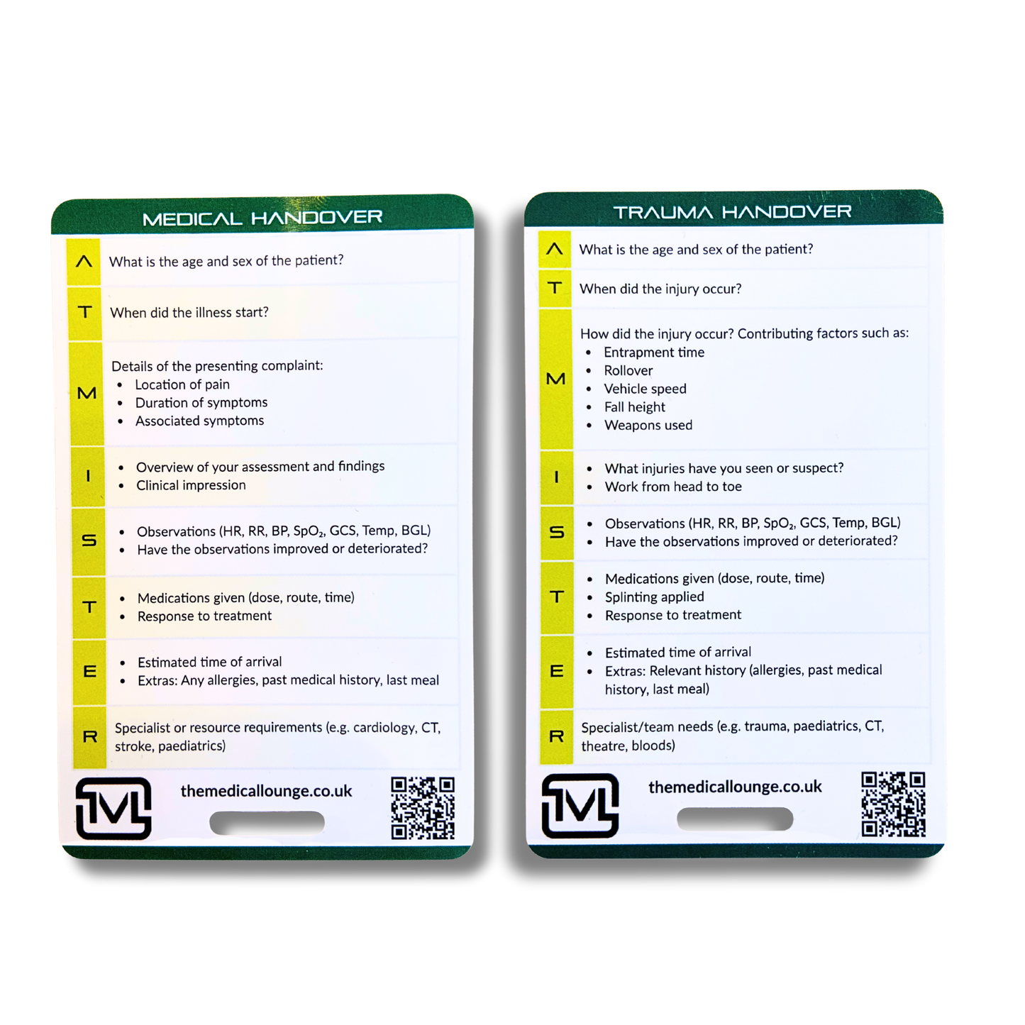 ATMIST Reference Card | Clinical Handover Guide | Pocket-Size Learning Aid for Paramedics, Nurses & Students