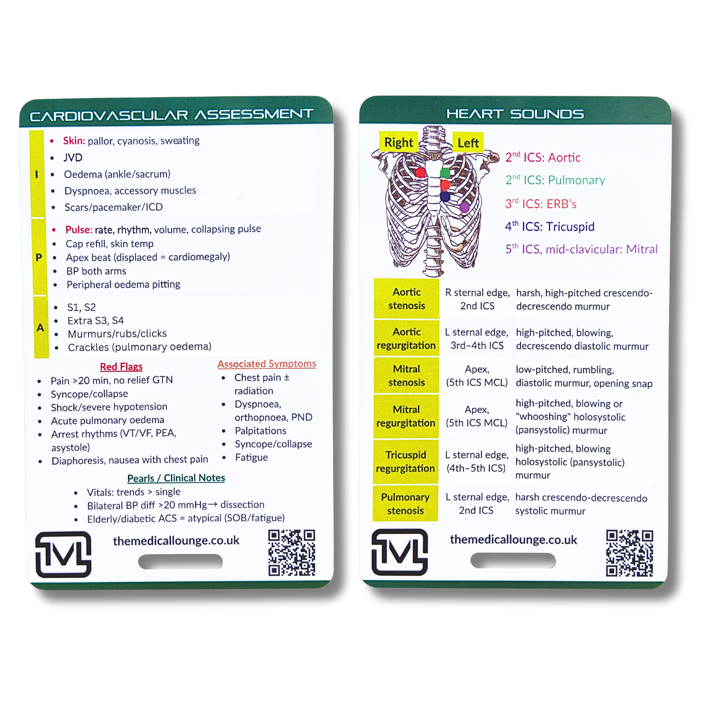 Cardiovascular Assessment – Clinical Examination Reference Card