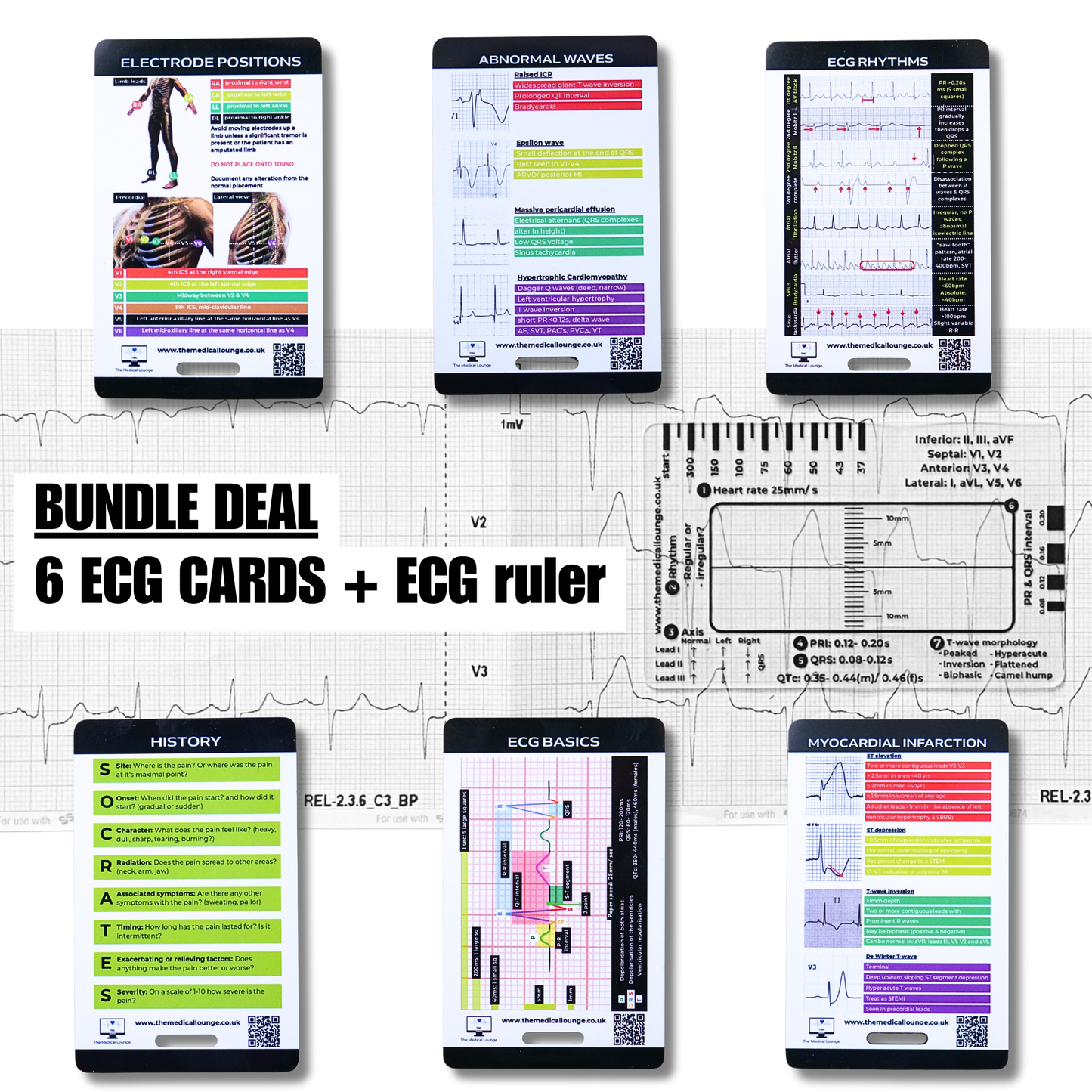 ECG ruler with Free access to ECG foundations course