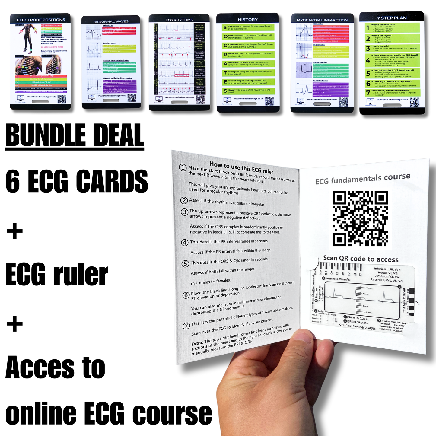ECG ruler with Free access to ECG foundations course