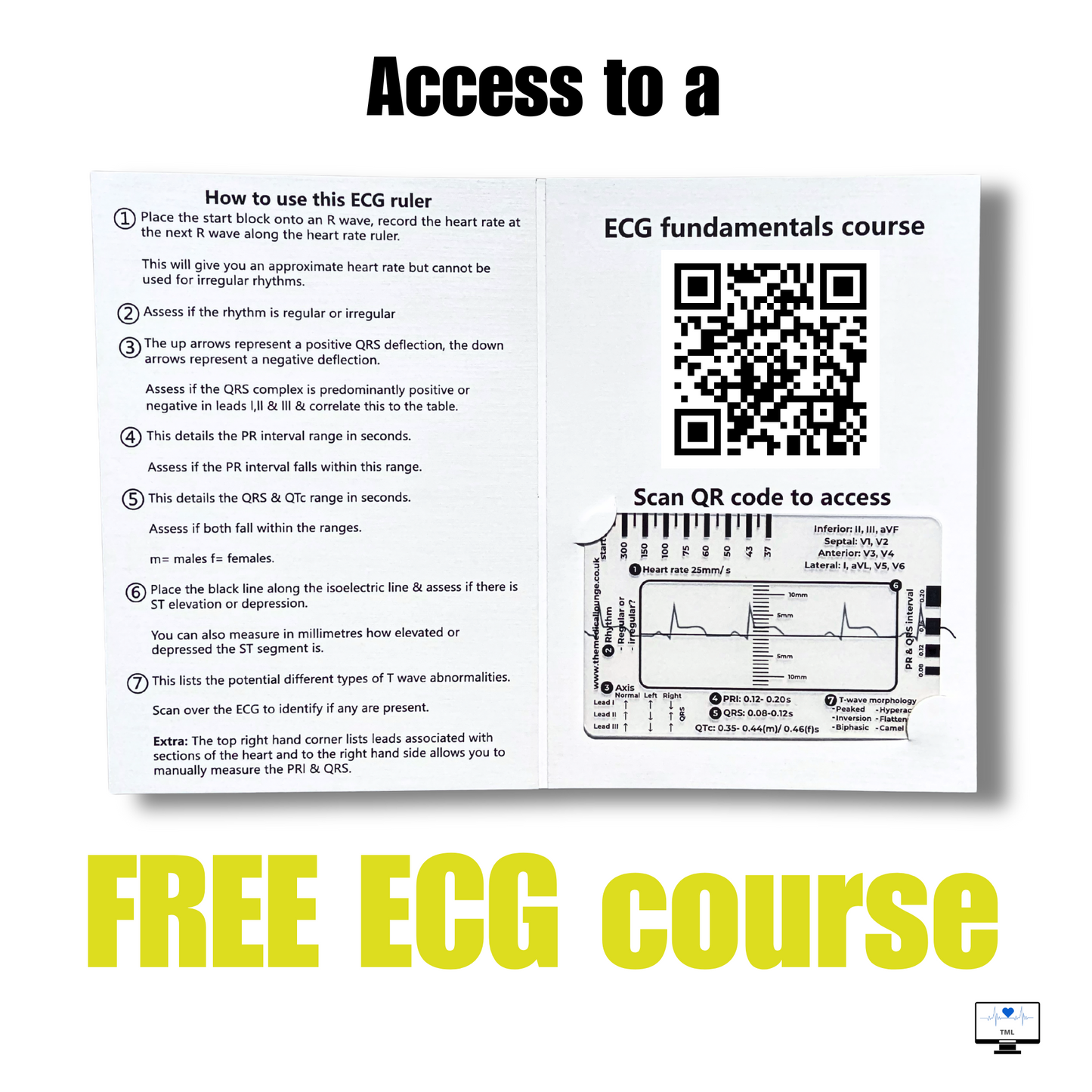 ECG ruler with Free access to ECG foundations course