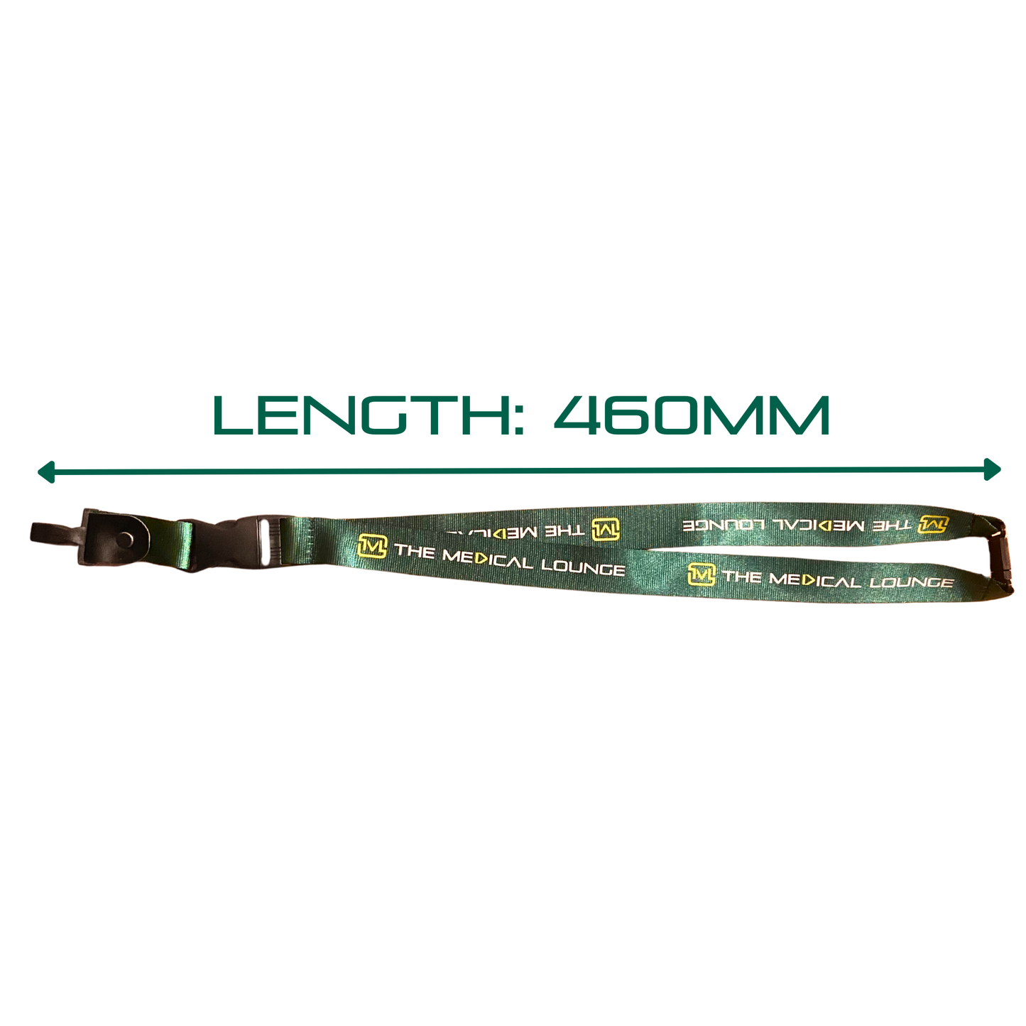 Dark Green Branded Lanyard – Polyester ID Badge Holder, Keychain Strap, Breakaway Safety Clip, Work & Study Accessory