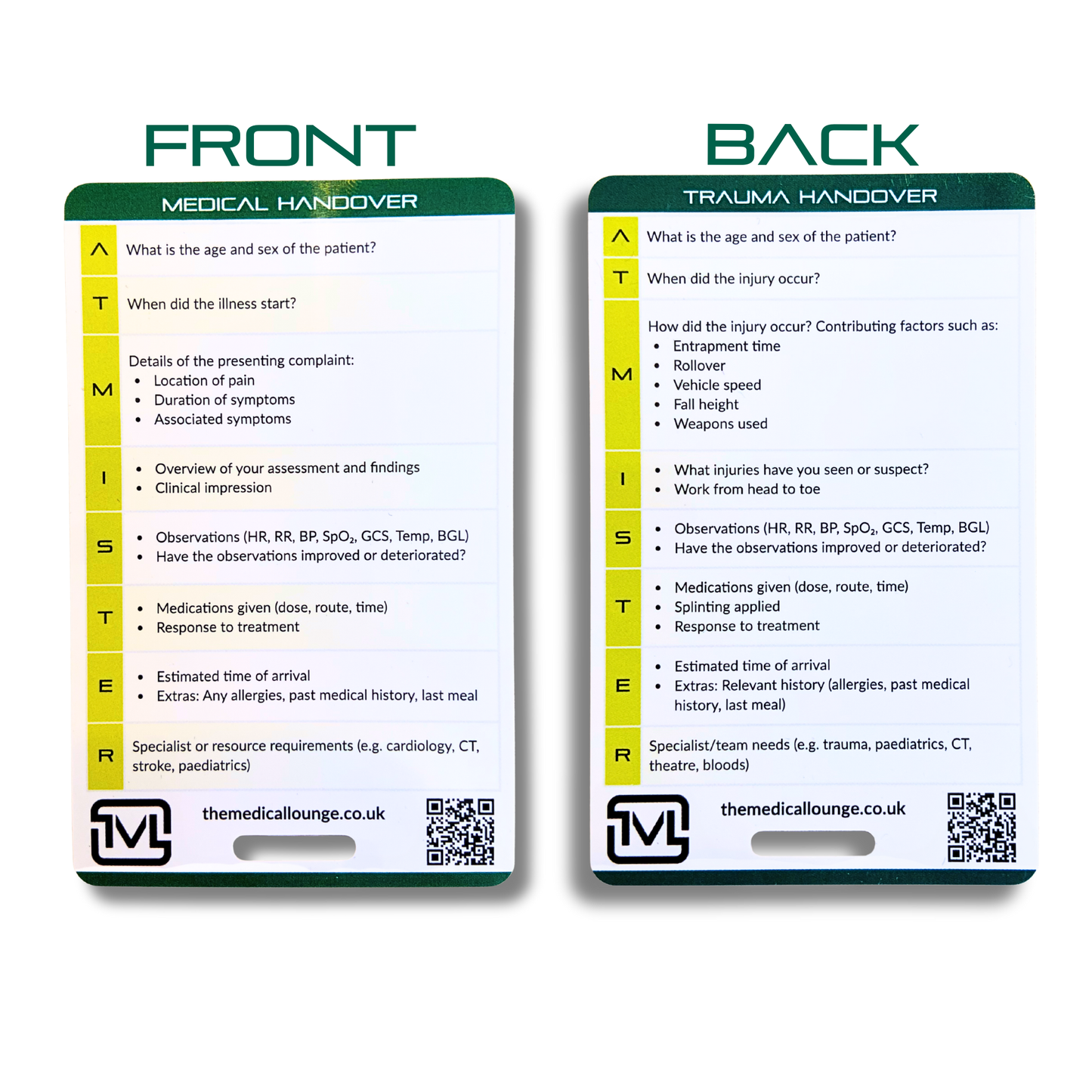 Streamlined Patient Assessment Pocket Card Bundle – NEWS2, ATMIST Handover & Glasgow Coma Scale Reference for Paramedic, EMT & Student Revision