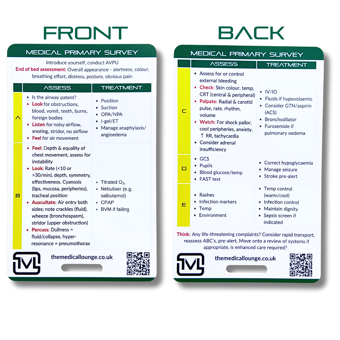 Ultimate Patient Assessment 6 Card Bundle – Paramedic & Student Reference Set for Respiratory, Primary Survey, Medical, Cardiovascular, Abdominal & Cranial Nerve Revision