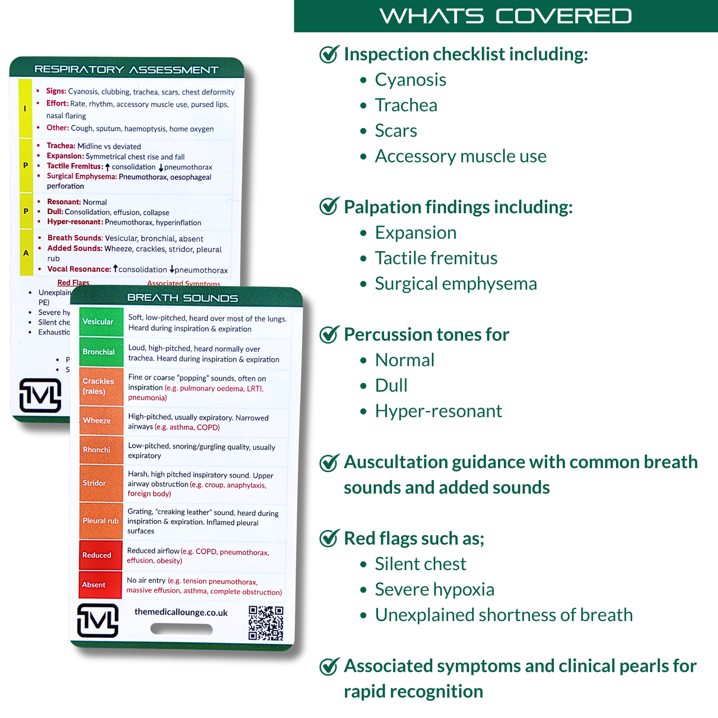 Respiratory Assessment – Clinical Examination Reference Card
