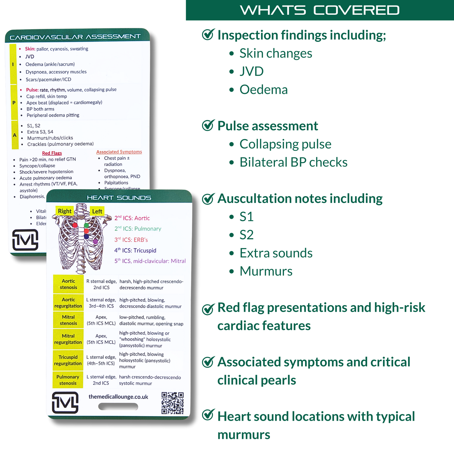 Cardiovascular Assessment – Clinical Examination Reference Card