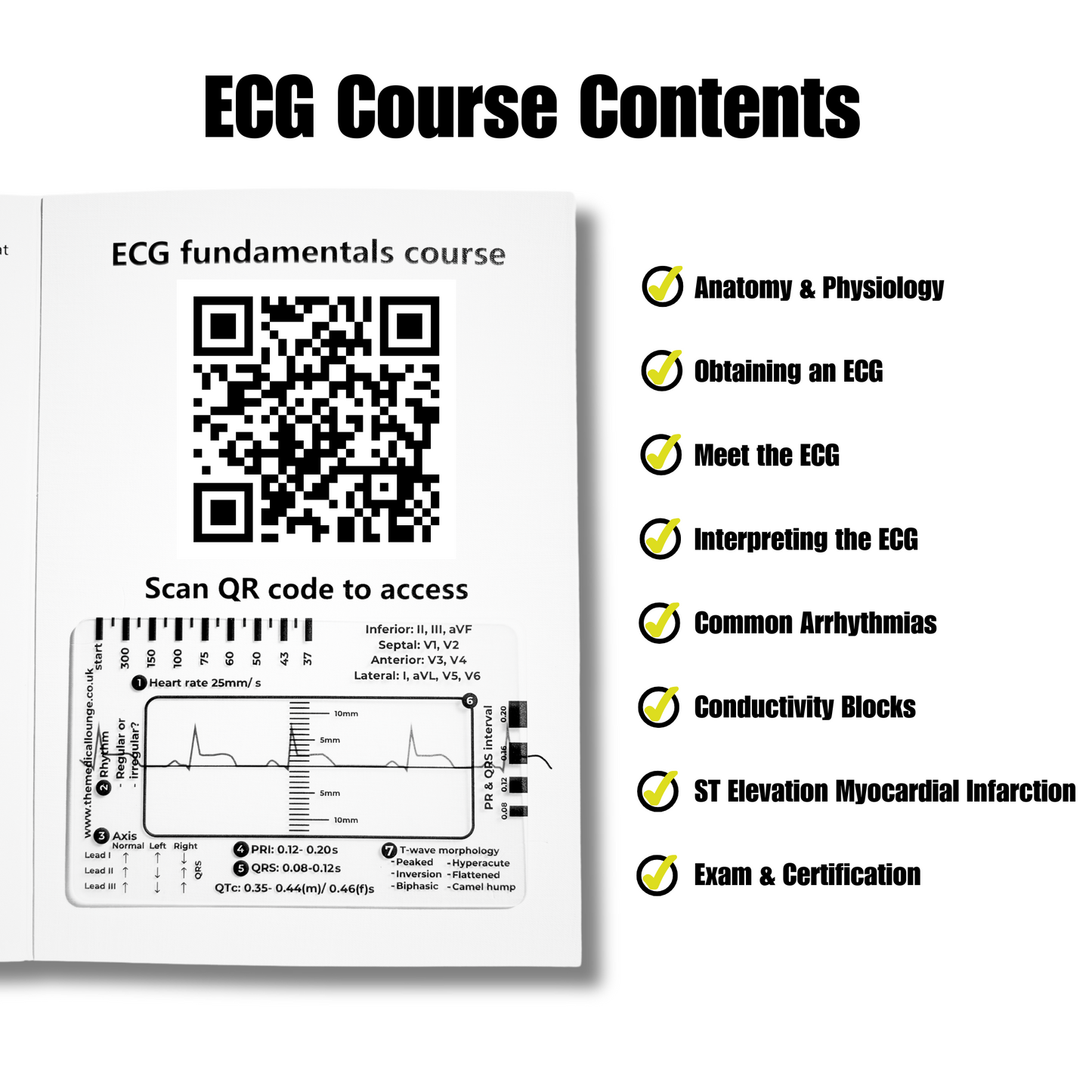 ECG ruler with Free access to ECG foundations course