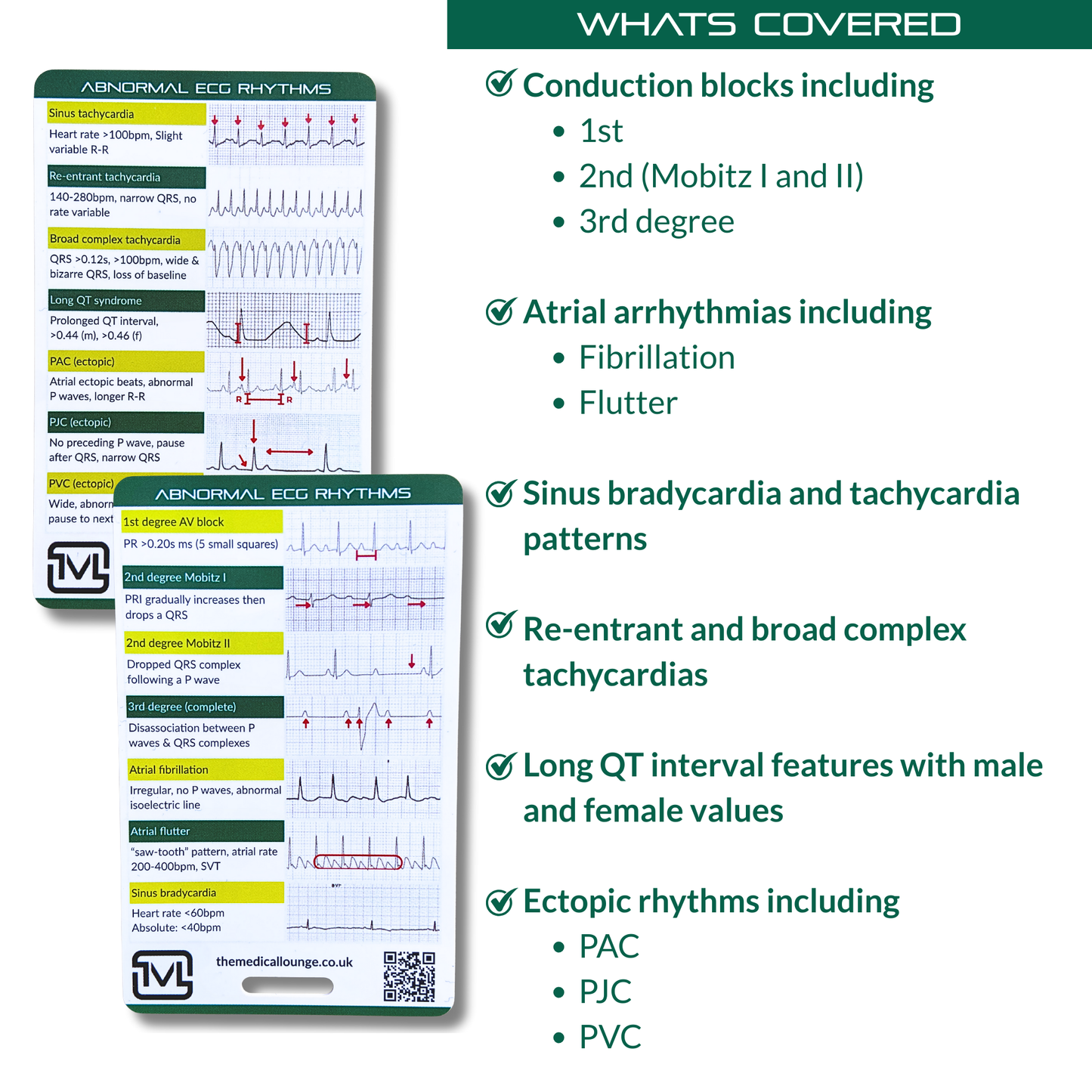 Abnormal ECG Rhythms – Interpretation Reference Card