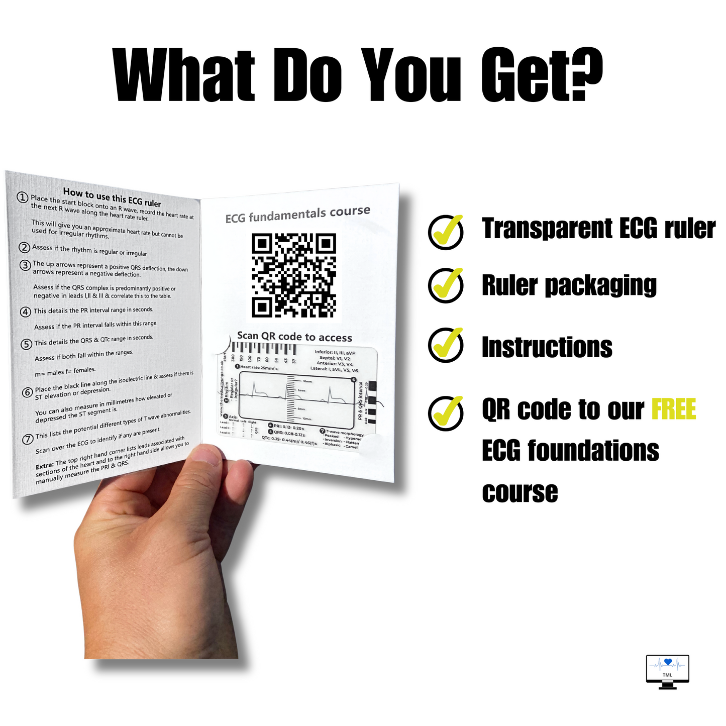 ECG ruler with Free access to ECG foundations course