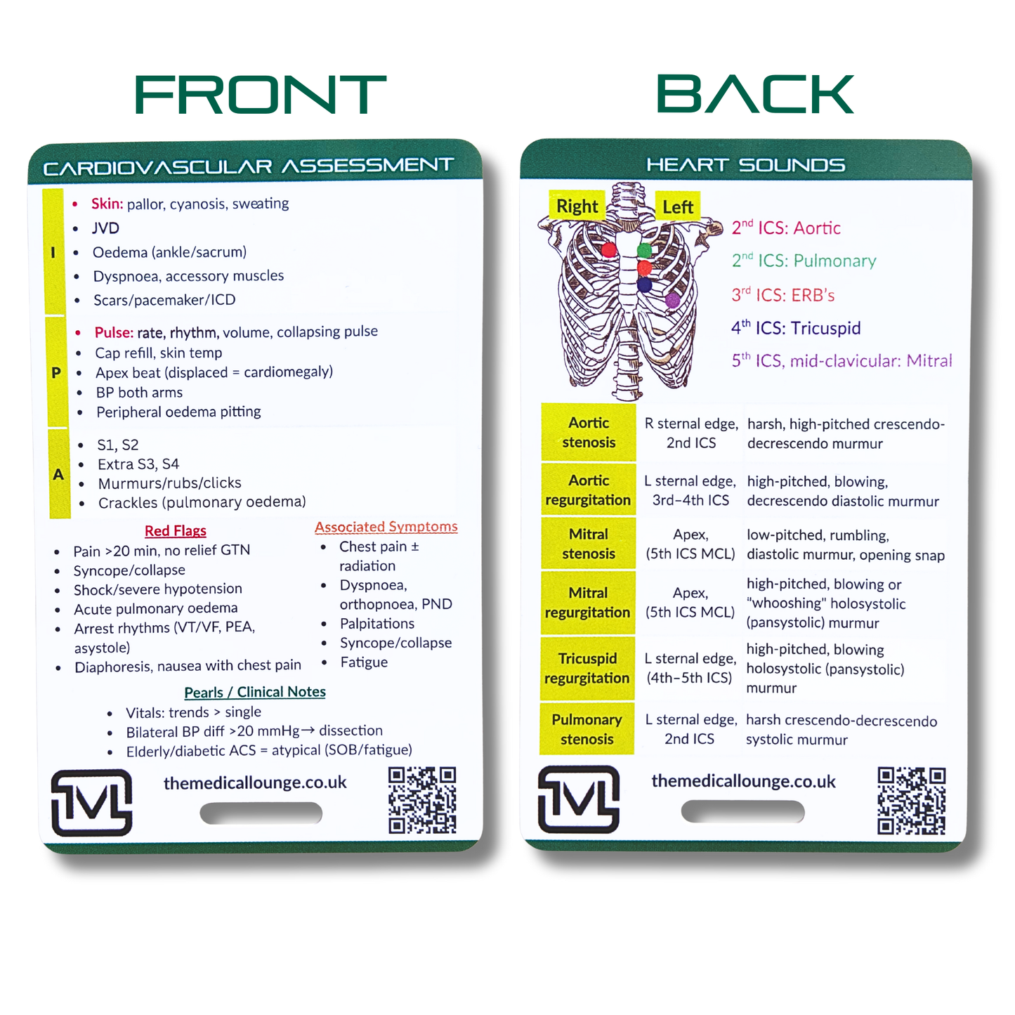 System Assessment Pocket Card Bundle – Cardiovascular, Respiratory & Abdominal Exam Reference for Paramedic, EMT & Student Revision