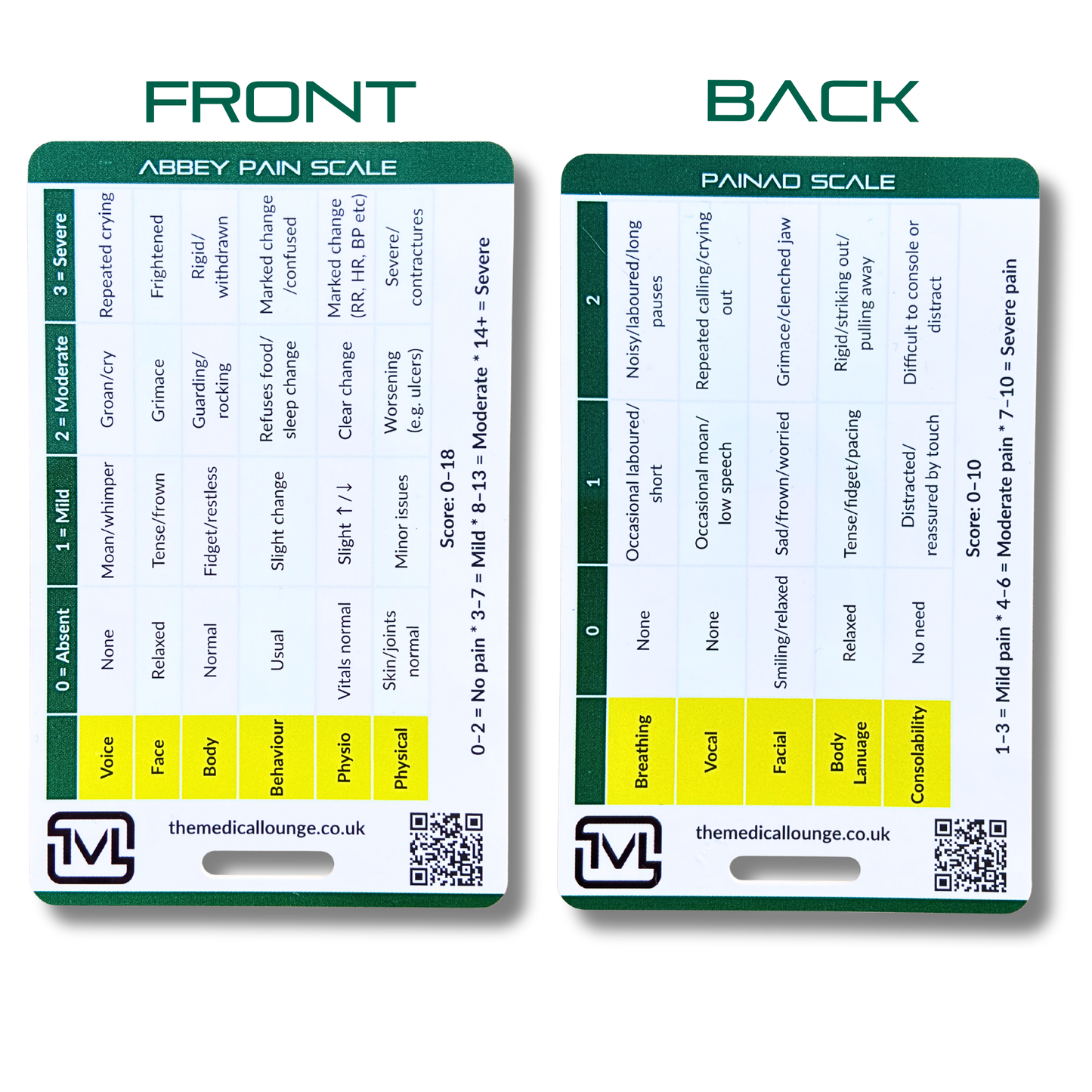Pain Assessment Pocket Card Bundle – Educational Reference Set for Wong-Baker, FLACC, Abbey Pain Scale, PAINAD, SOCRATES & Adjective Pain Scale