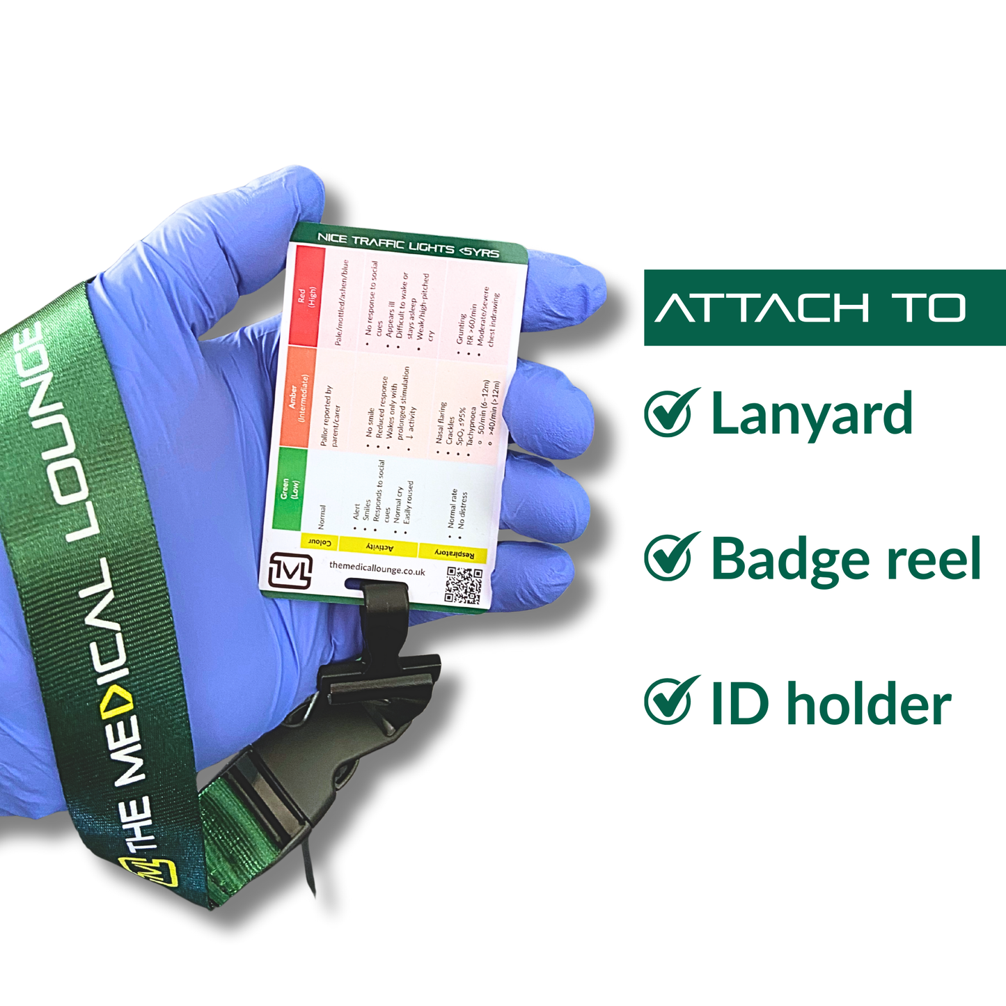 NICE Traffic Light System Reference Card | Paediatric Assessment Study Aid (Under 5s)  | Lanyard Card for Paramedics, Nurses, students and doctors
