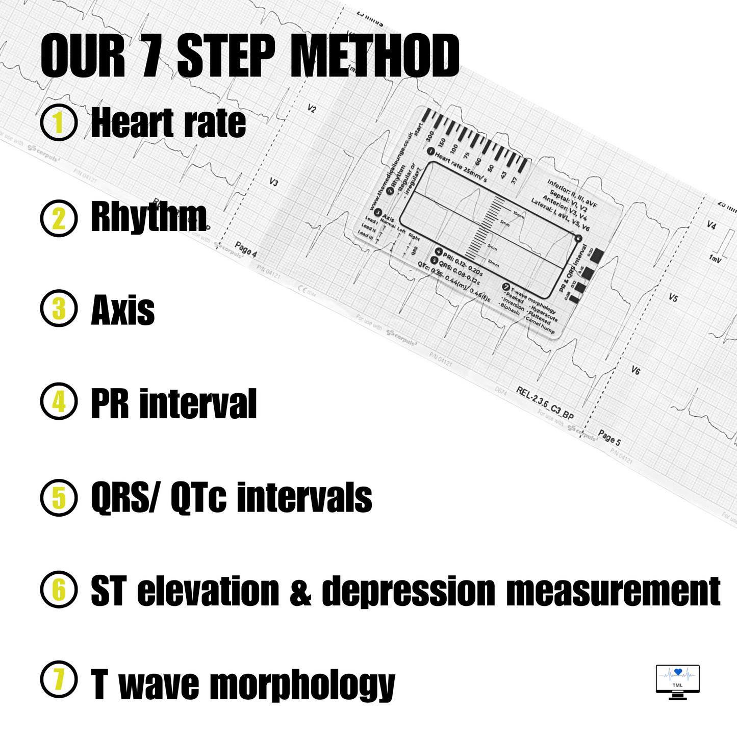 ECG ruler with Free access to ECG foundations course