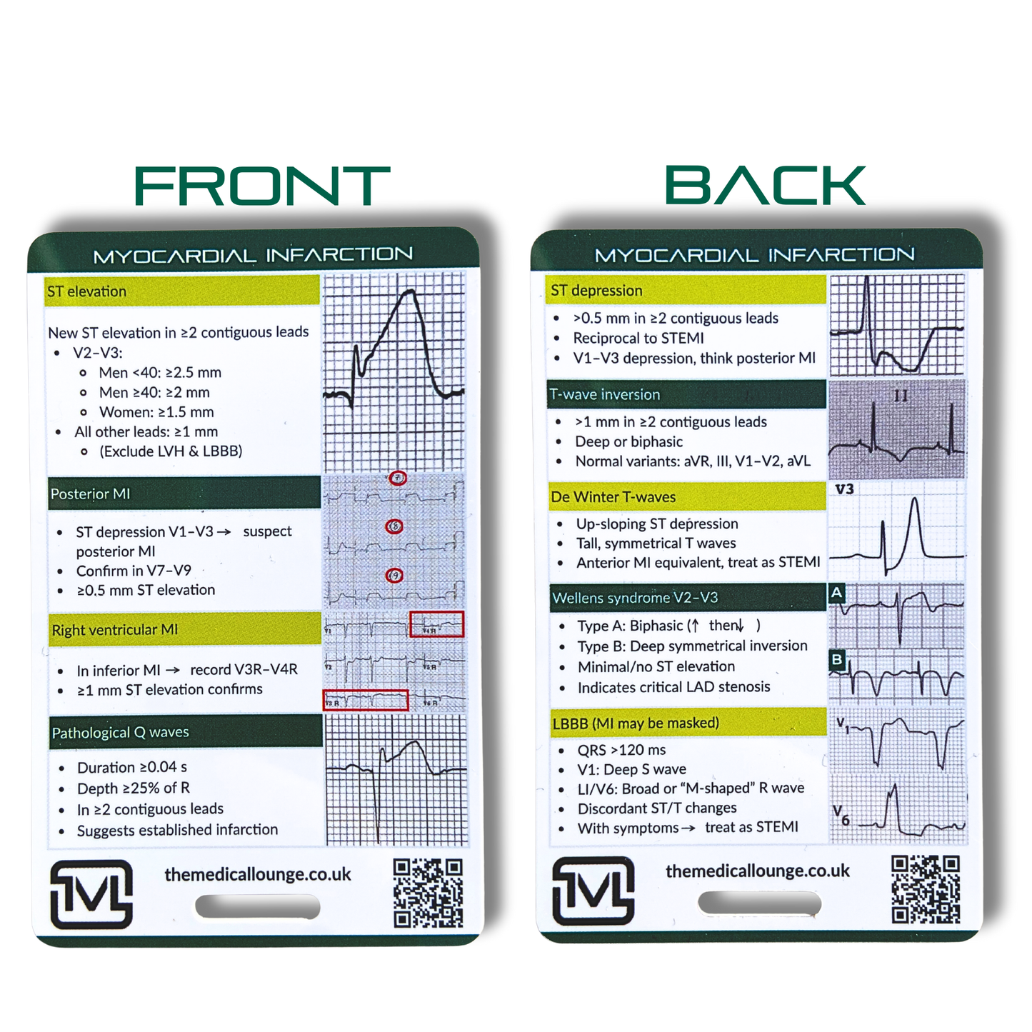 ECG 7 Card Study Bundle | ECG Interpretation, Rhythms & Electrode Placement Revision Set
