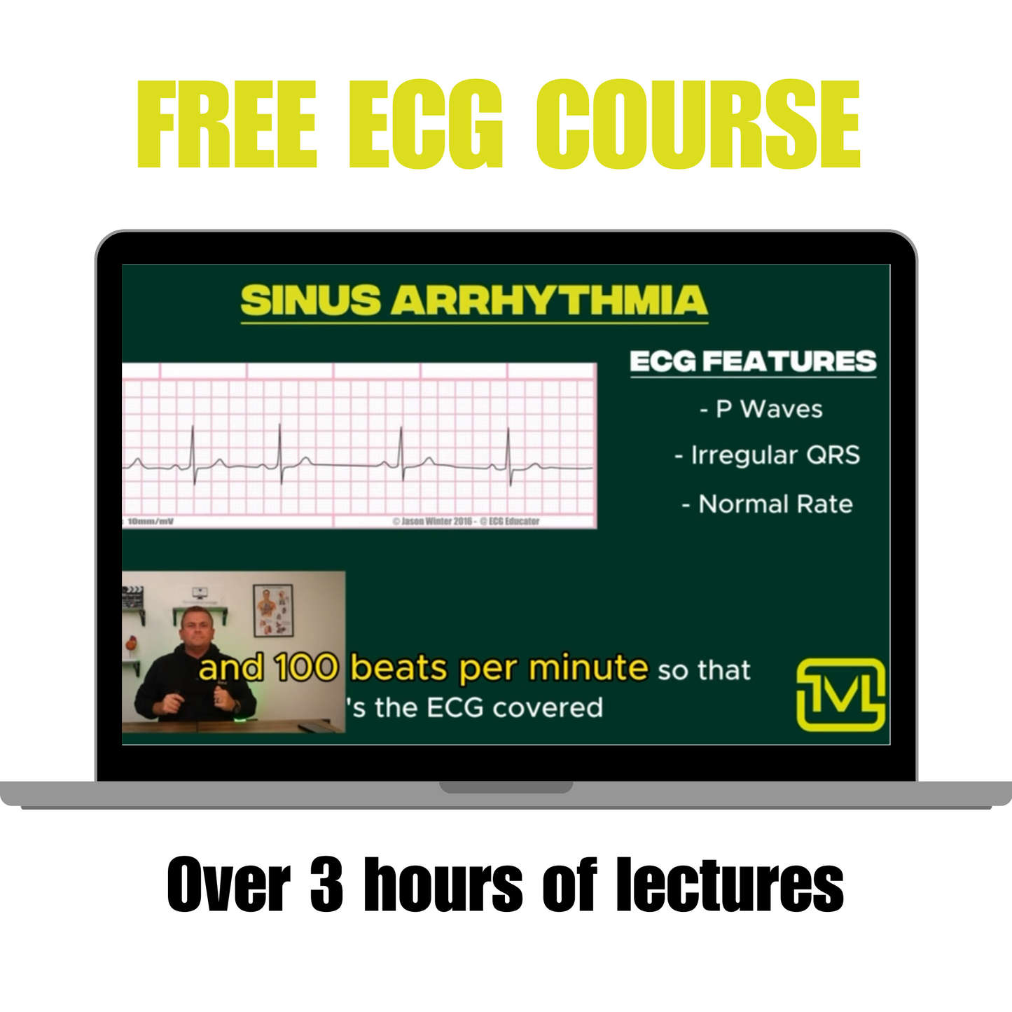 ECG ruler with Free access to ECG foundations course