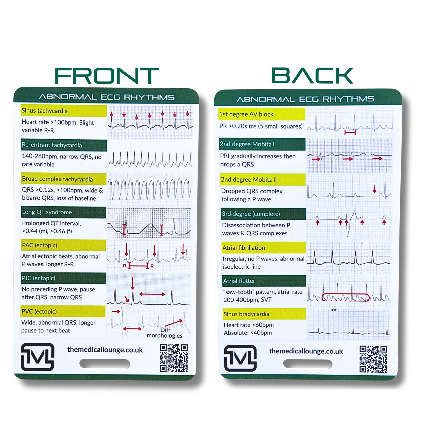 ECG 7 Card Study Bundle | ECG Interpretation, Rhythms & Electrode Placement Revision Set