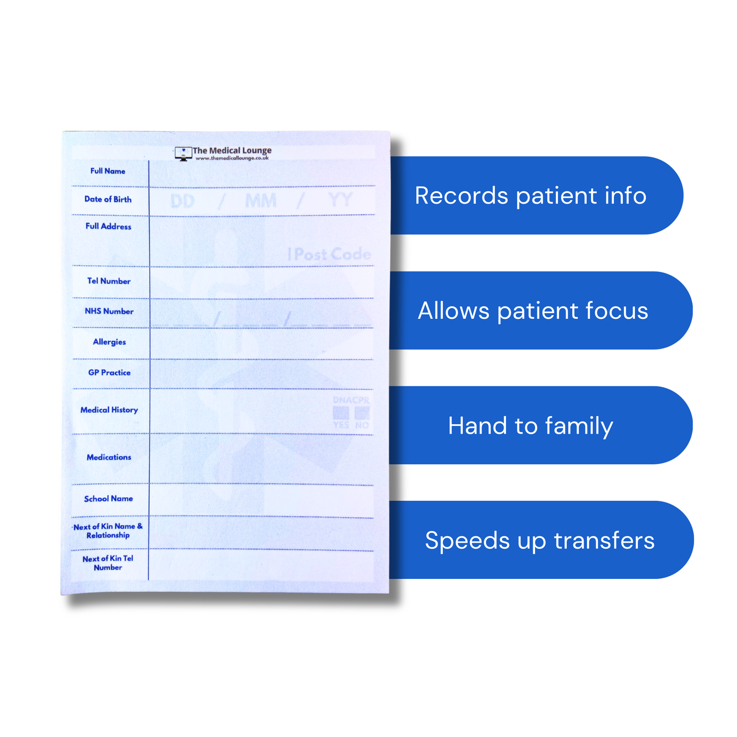 Record Patient Information on Time Critical Jobs