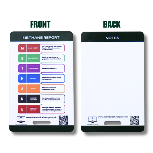 METHANE Report Card | Major Incident Mnemonic for First Responders | Lanyard Card for Paramedics, HART, Fire & Emergency Clinicians